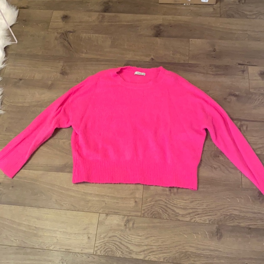 Zara cute pink sweater! So comfy!